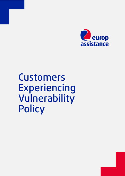 Europ Assistance Australia Customers Experiencing Vulnerability Policy document outlining support for vulnerable customers.